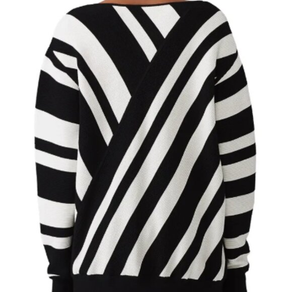 Grey by Jason Wu Oversize Black & White Stripe Sweater – Size Large - Picture 1 of 6